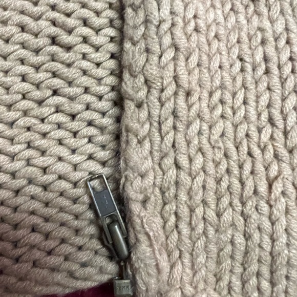 The Limited Handknit Zipper Front Cardigan, Brown, Size S - Picture 6 of 12